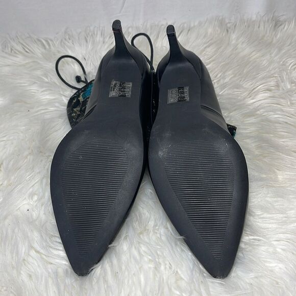 Ashro Black Heeled Mesh Gladiator Lace Up Faux Booties Sz 11 - Picture 6 of 6